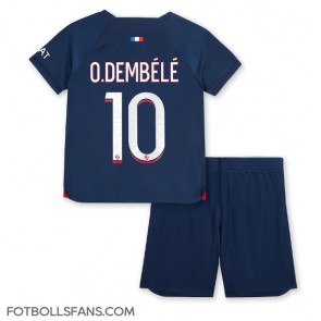 Paris Saint-Germain Ousmane Dembele #10 Replika Hemmatröja Barn 2023-24 Kortärmad (+ Korta byxor)